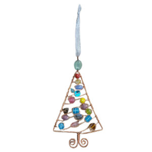 Beaded Copper Wire Christmas Tree