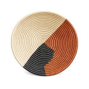 Rust, Natural & Black Palm Leaf Bowl