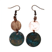 Copper & Patina Disc Earrings