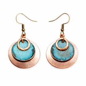 Patina Disc & Wire Earrings