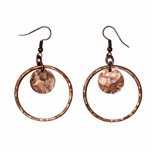 Hammered Disc & Wire Earrings
