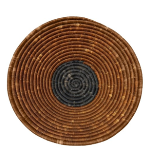 Large Rust & Black Palm Leaf Bowl