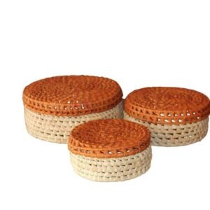 Round Stacking Covered Basket